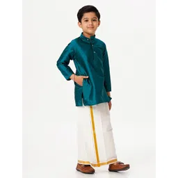 Ramraj Boys Mandarin Collar Straight Kurta With Dhoti image 5