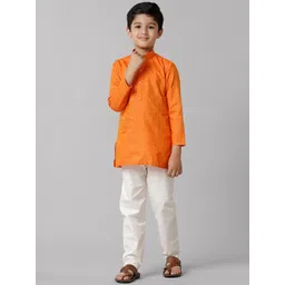 Ramraj Boys Mandarin Collar Straight Kurta with Pyjamas-picture-21