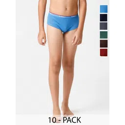 Ramraj Boys Pack Of 10 Solid Pure Cotton Basic Briefs-picture-43