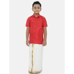 Ramraj Boys Pure Cotton Shirt With Golden Zari Dhoti-picture-46