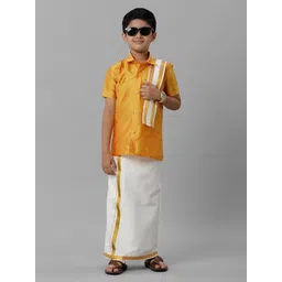 Ramraj Boys Shirt and Dhoti With Angavastram-picture-16