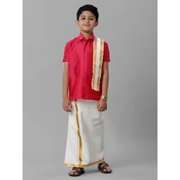 Ramraj Boys Shirt and Dhoti With Angavastram-picture-22