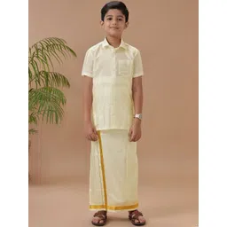 Ramraj Boys Shirt Collar Short Sleeves Shirt With Veshti-picture-31
