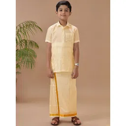 Ramraj Boys Shirt Collar Short Sleeves Shirt With Veshti-picture-30