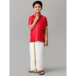 Ramraj Boys Slik Cotton Shirt with Dhoti-picture-20