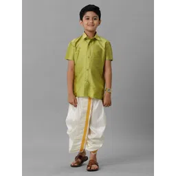 Ramraj Boys Slik Cotton Shirt with Dhoti Pants-picture-13