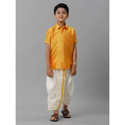 Ramraj Boys Slik Cotton Shirt with Dhoti Pants-picture-15