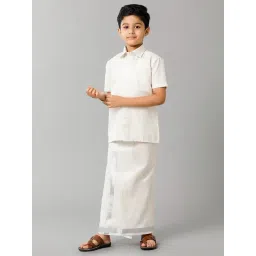 Ramraj Boys White Shirt & Dhoti Set-picture-11