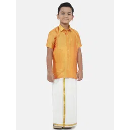 Ramraj Boys Yellow & White Shirt with Dhoti-picture-10