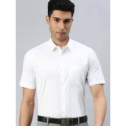 Ramraj Men Classic Spread Collar Solid Cotton Formal Shirt-picture-14