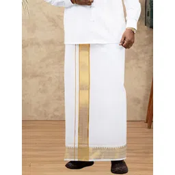 Ramraj Men Cotton Single Layer Zari Detailed Dhotis-picture-20