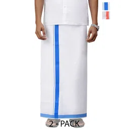 Ramraj Men Cotton Solid Fancy Border Dhotis Pack Of 2-picture-21