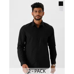 RAMRAJ Men Pack Of 2 Full Sleeves Solid Shirts-picture-29