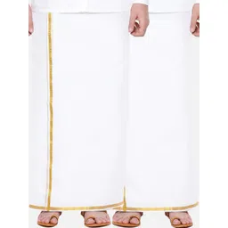 Ramraj Men Pack Of 2 Pure Cotton Dhoti With Zari Boarder-picture-39