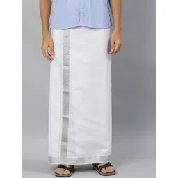 Ramraj Men Pure Cotton Double Layer Dhoti With Zari Border-picture-38
