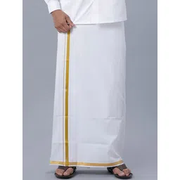 Ramraj Men Solid Pure Cotton Dhoti with Zari-picture-37