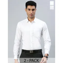 Ramraj Men Spread Collar Solid Cotton Formal Shirt-picture-13