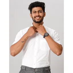 Ramraj Men Spread Collar Solid Cotton Formal Shirt-image-15