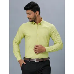 Ramraj Mint Yellow Cotton Regular Fit Shirt-picture-30