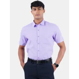 Ramraj Purple Cotton Regular Fit Self Pattern Shirt-picture-14