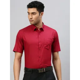 Ramraj Red Cotton PolyCotton Regular Fit Shirts-picture-28