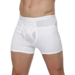 Ramraj White & Black Combed cotton Solid Regular Fit Trunks-picture-21