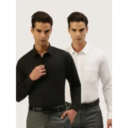 Ramraj White & Black Cotton Regular Fit Shirt - Pack Of 2-picture-19