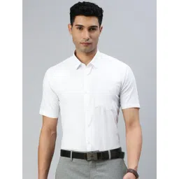 Ramraj White Cotton Regular fit Solid Formal Shirt-picture-18