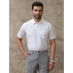 Ramraj White Cotton Regular fit Solid Formal Shirt-picture-24