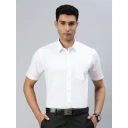 Ramraj White Cotton Regular fit Solid Formal Shirt-picture-30