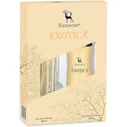 Ramsons - EXOTICA Gift Pack for Women | 1 Eau De Parfum-100ml & 1 Deodorant-200ml | TN - Plum, Peach, Orange Blossom, Leafy Green | MN - Jasmine, Rose, Lily of the valley | BN - Vanilla, Musk, Woody-picture-52