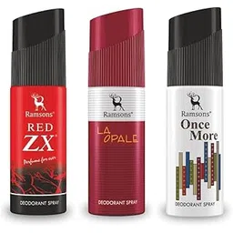 Ramsons - RED ZX, LA OPALE & ONCE MORE Deodorant Spray | 40 ML x 3 | Body Spray For Men-picture-43