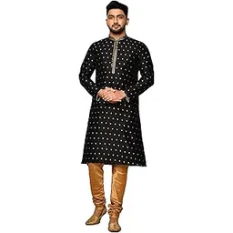 ranak Art Silk Kurta Pajama for Men | Thread Embroidery | Elegant Ethnic Wear for Reception & Sangeet (VLSMKP214)-picture-15