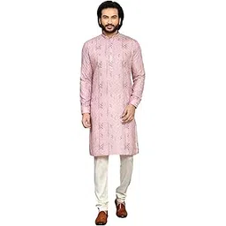 ranak Cotton Lycra Kurta Pajama for Men | Plain Stitch with Fancy Button | Trendy Stretch Ethnic Set (VLSMKP631)-picture-35