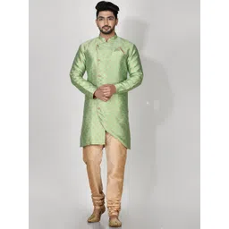 RANAK Men Ethnic Motifs Woven Design Regular Silk Georgette Kurta with Churidar-picture-36