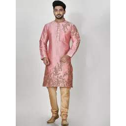 RANAK Men Floral Embroidered Regular Thread Work Kurta with Pyjamas-picture-15