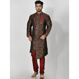 RANAK Men Floral Embroidered Regular Thread Work Kurta with Pyjamas-picture-16