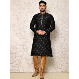 RANAK Men Regular Woven Design Kurta With Churidar-picture-25