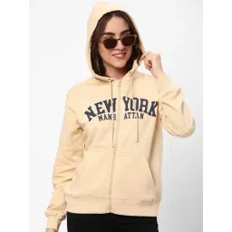 R&B Beige Cotton Graphic Print Hooded Jacket-picture-18