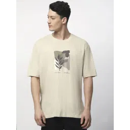 R&B Beige Cotton Relaxed Fit Printed T-Shirt-picture-27