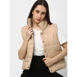 R&B Beige Polyester Puffer Jacket-picture-32