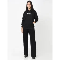 R&B Black Cotton Graphic Printed Hoodie-picture-33