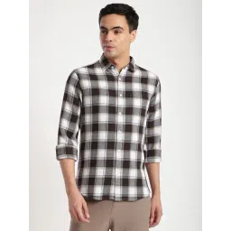 R&B Black Cotton Regular Fit Checks Shirt-picture-30