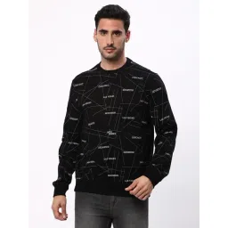 R&B Black Cotton Regular Fit Printed Sweatshirt-picture-36