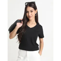 R&B Black Cotton Regular Fit T-Shirt-picture-29