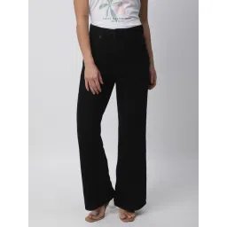 R&B Black Cotton Relaxed Fit High Rise Jeans-picture-31