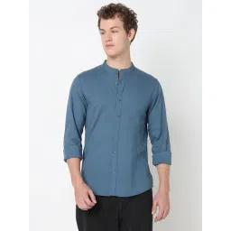 R&B Blue Cotton Slim Fit Shirt-picture-39