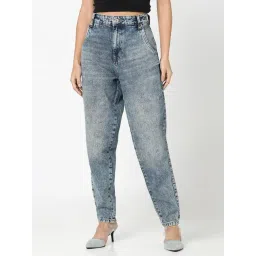 R&B Blue Denim Relaxed Fit High Rise Jeans-picture-42