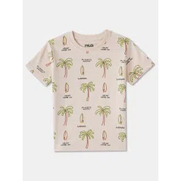 R&B Boys Beige Cotton Graphic Print T-Shirt-picture-23