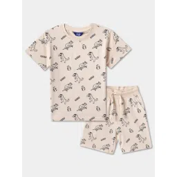 R&B Boys Beige Cotton Printed Nightsuit-picture-11